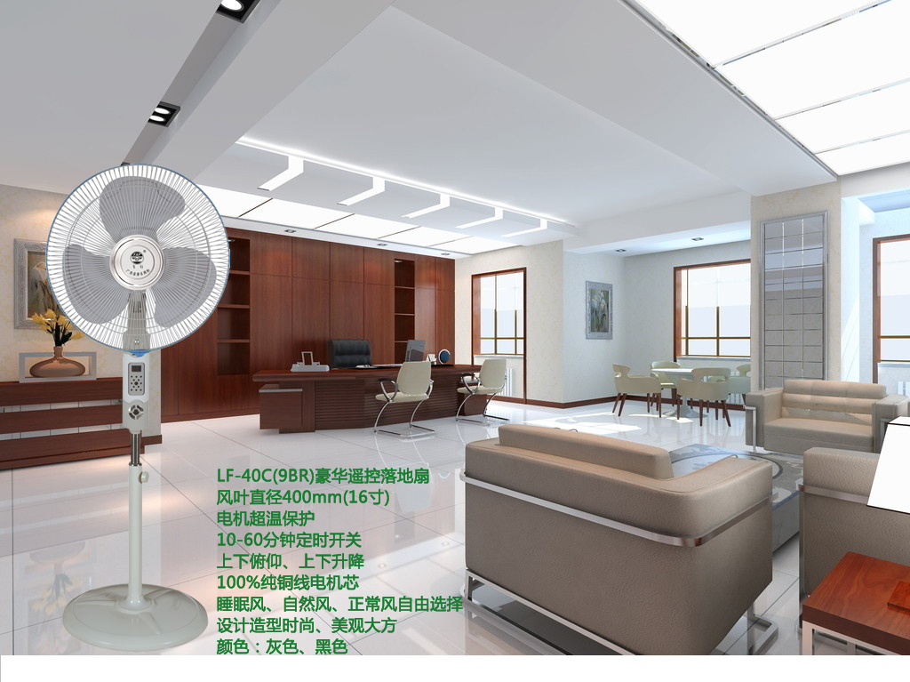 LF-40C(9BR)豪华遥控落地扇（灰色）